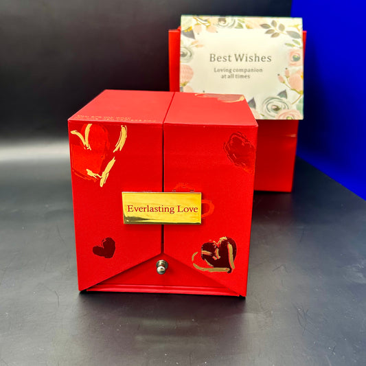 Coffret Cadeau (Rose Éternelle) à double porte.