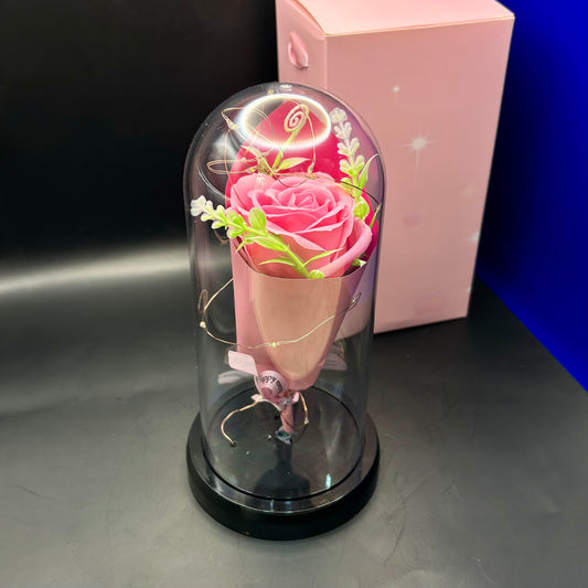Rose Eternelle et lumière LED.