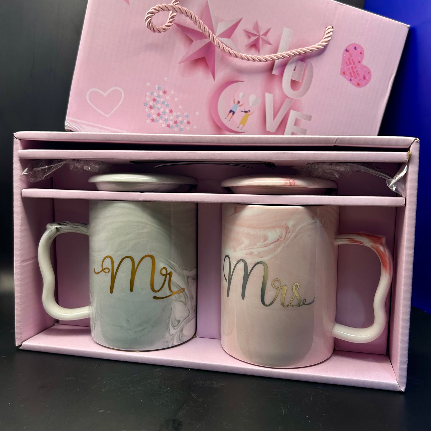Coffret Mugs « Mr. & Mrs. ».