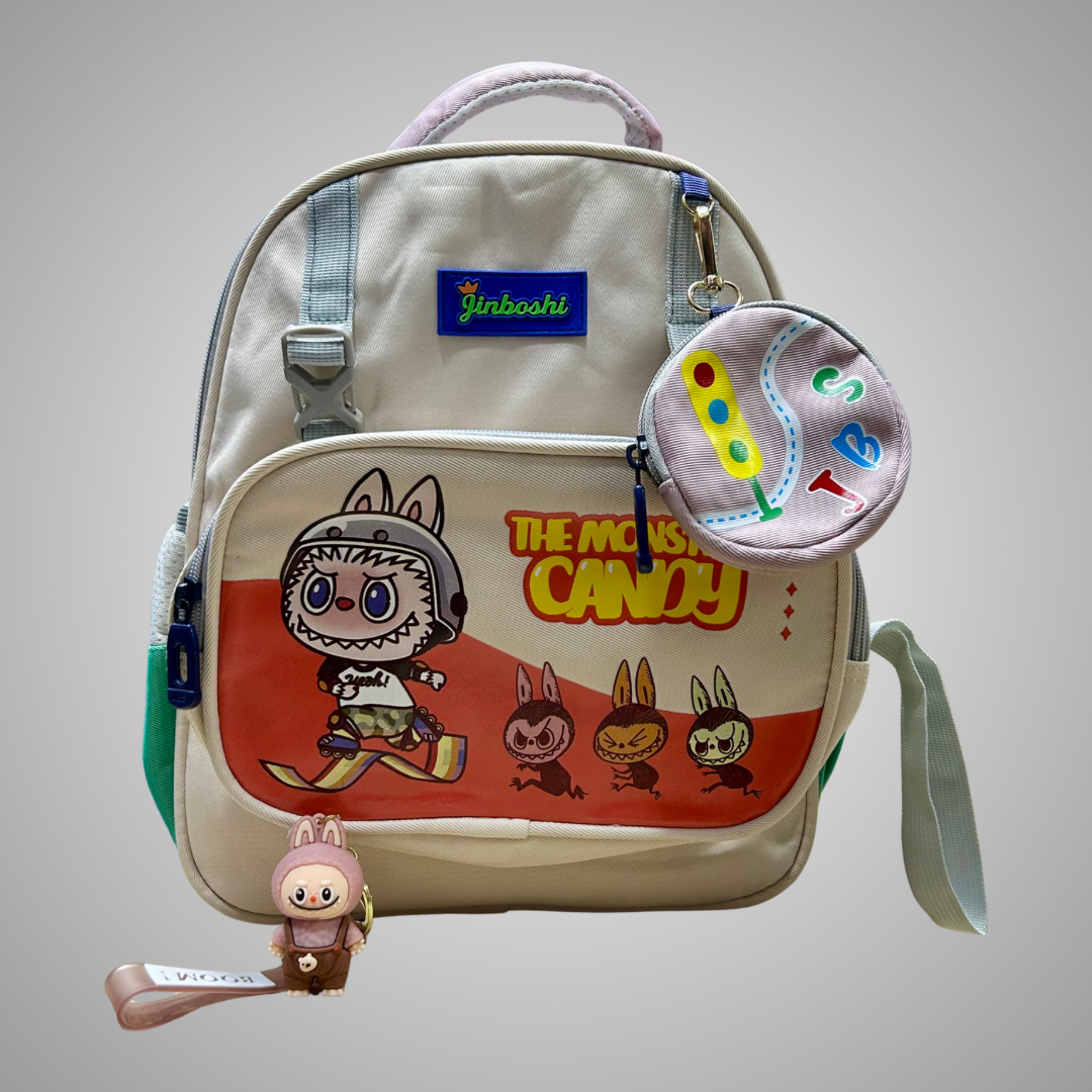 Sac à dos 3Pcs Labubu – Collection “The Monsters Candy” + Porte Clefs Labubu